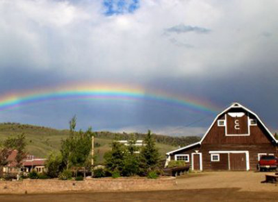 Rainbow over C Lazy U, Colorado